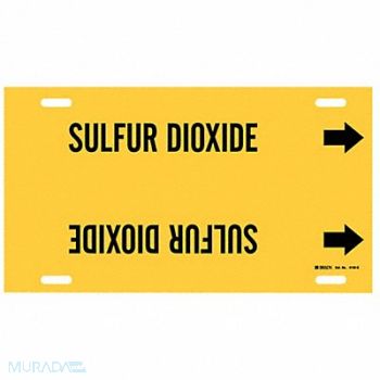 BRADY Pipe Marker Sulfur Dioxide 10in H 24in W, 8PLZ1