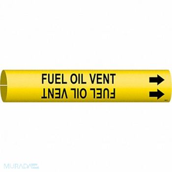 BRADY Pipe Marker Fuel Oil Vent 2 13/16in H, 8PME7