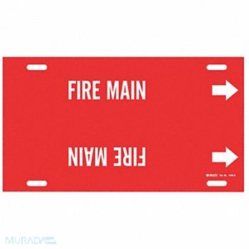 BRADY Pipe Marker Fire Main 32 in W, 8PME8