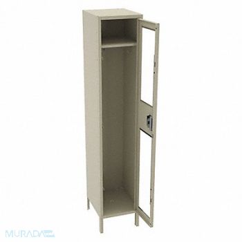 TENNSCO Wrdrb Lockr Clearview 1 Wide 1 Tier Sand, 8PMN4