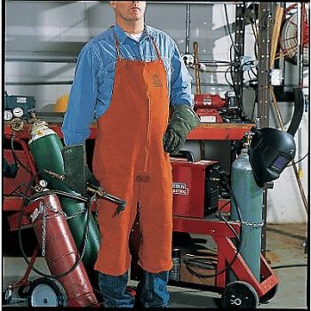 STEINER Split Leg Welding Bib Apron Lthr 42x24In, 3ZYW1