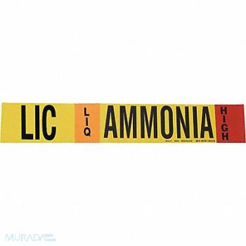 BRADY Pipe Marker Ammonia 4 in H 24 in W, 8RJ92