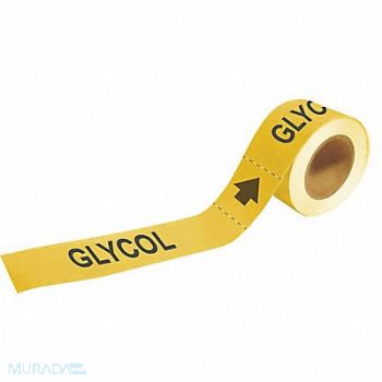 BRADY Pipe Marker Glycol 2 in H 12 in W, 8RLA8