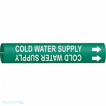 BRADY Pipe Markr Cold Water Supply 2in H 2in W, 8RLC5