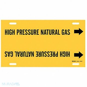 BRADY Pipe Marker High Pressure Natural Gas, 8RLD9