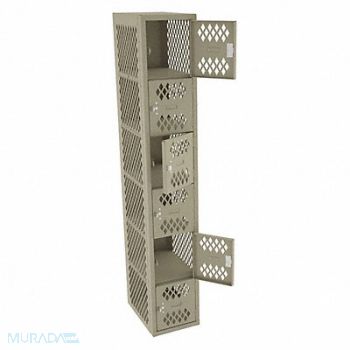 TENNSCO Box Lockr Ventilated 1 Wide 6 Tier Sand, 8RLR6