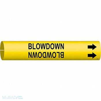 BRADY Pipe Marker Blowdown 7/8 in H 7/8 in W, 8RLU7