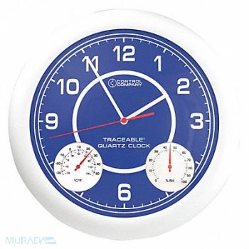 TRACEABLE Wall Clock Analog Battery, 8RM85