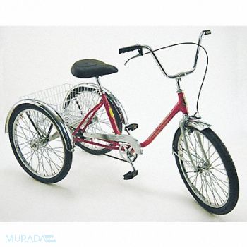 GRAINGER APPROVED Tricycle Wire Basket 24 In Wheel Orange, 9JA07