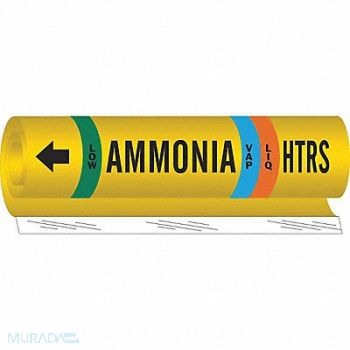 BRADY Pipe Marker Ammonia 9 in H 8 in W, 8TNU9