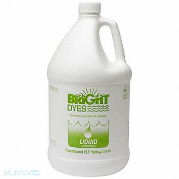 BRIGHT DYES Dye Tracer Liquid Yellow/Green 1 Gallon, 8TNY0