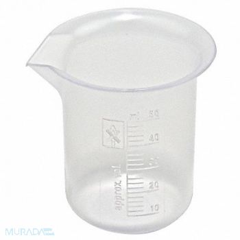 DYNALON Graduated Low Form Beaker 50mL PP PK20, 8TP08