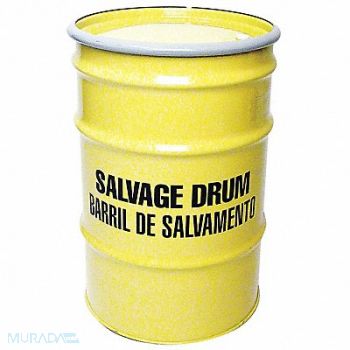 GRAINGER APPROVED Salvage Drum Black and Yellow 18ga 1.1mm, 8TP43