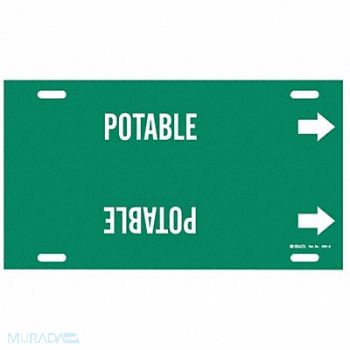 BRADY Pipe Marker Potable 10 in H 24 in W, 8TPR2