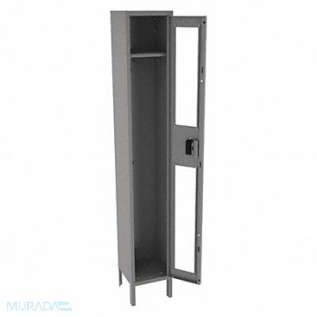 TENNSCO Wrdrb Lockr Clearview 1 Wide 1 Tier Gray, 8TR62