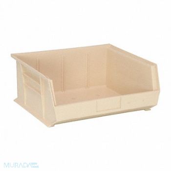 QUANTUM STORAGE SYSTEMS F0607 Hang and Stack Bin Ivory PP 7 in, 8TT41