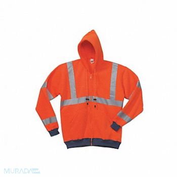 OCCUNOMIX Hooded Sweatshirt 100 per PET Orange 2XL, 9DWE6