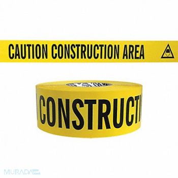 GRAINGER APPROVED Barricade Tape Yellow/Red 500 ft x 3 In, 8VLL4