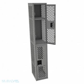 TENNSCO Wrdrb Lockr Vent 1 Wide 2 Tier Gray, 8VTV5