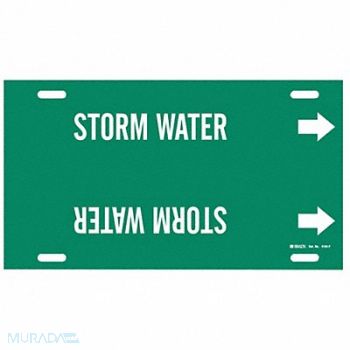 BRADY Pipe Marker Storm Water 8 in H 16 in W, 8VUK1