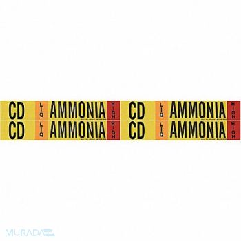 BRADY Pipe Marker Ammonia 1 1/8in H 7in W, 8VX70