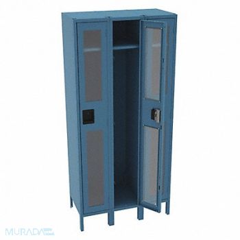 TENNSCO Wrdrb Lockr Clearview 3 Wide 1 Tier Blue, 8VXF3