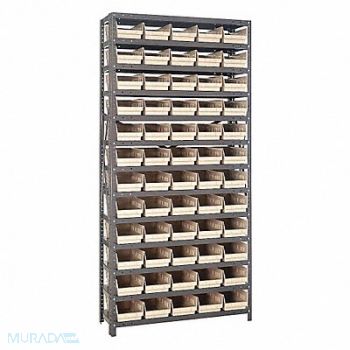 QUANTUM STORAGE SYSTEMS E1507 Bin Shlvng 12inx75inx36in Ivory, 8W655