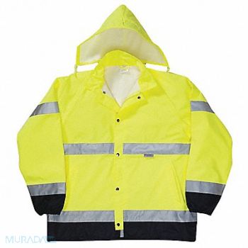 OCCUNOMIX Rain Jacket Class 3 Type R Blk/Ylw M, 9UL43