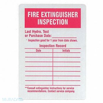 SEE ALL INDUSTRIES Label Fire Inspection PK25, 8WZ69