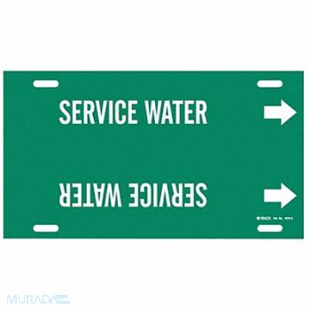 BRADY Pipe Marker Service Water 10in H 24in W, 8WZX4