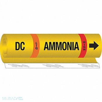 BRADY Pipe Marker Ammonia 26 in H 12 in W, 8WZY2