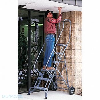 BALLYMORE Folding Rolling Ladder Steel 60 In.H, 8X930