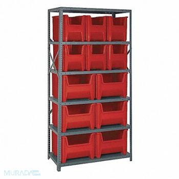 QUANTUM STORAGE SYSTEMS E1495 Bin Shlvng 18inx75inx36in Red, 8XA04