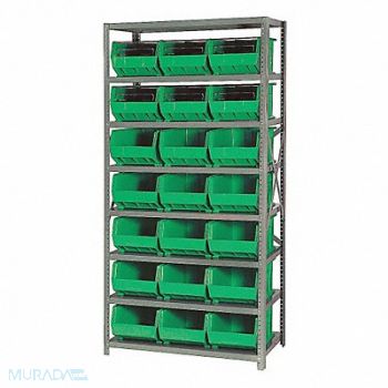 QUANTUM STORAGE SYSTEMS E1501 Bin Shlvng 18inx75inx36in Green, 8XA11