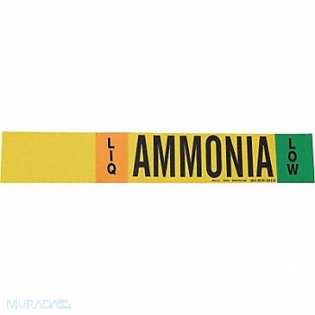 BRADY Pipe Marker Ammonia 4 in H 24 in W, 8XCU8