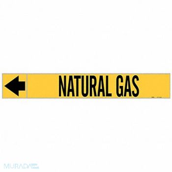 BRADY Pipe Markr Natural Gas 2in H 12in W, 9K776