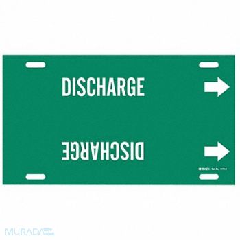 BRADY Pipe Marker Discharge 10 in H 24 in W, 8XCX0