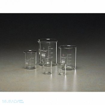 GRAINGER APPROVED Grad Beaker Set 50mL-1000mL Borosilicate, 8XD65