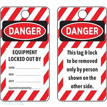 ELECTROMARK Danger Tag 5-3/4 x 3 In Cardstock PK25, 8Y544