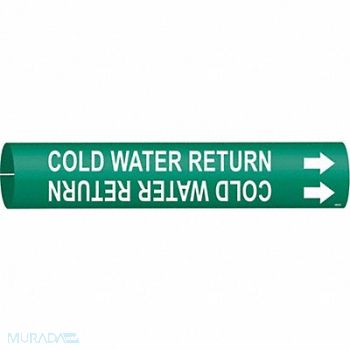 BRADY Pipe Marker Cold Water Retrn 2 13/16in H, 8YAC3