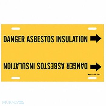 BRADY Pipe Marker Danger Asbestos Insulation, 8YAV5