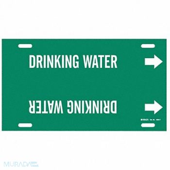 BRADY Pipe Marker Drinking Water 8in H 16in W, 8YCY9