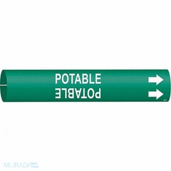 BRADY Pipe Markr Potable 2 13/16in H 2 4/5in W, 8YE22