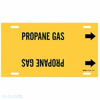 BRADY Pipe Marker Propane Gas 10 in H 24 in W, 8YE34