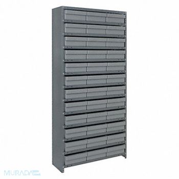 QUANTUM STORAGE SYSTEMS E6883 Enclosed Bin Shlvng 12x75x36in Gray, 8YVT0