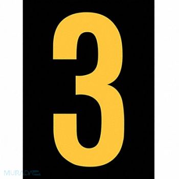 STRANCO INC Reflective Number Label 3 2-1/2in H PK25, 8Z589