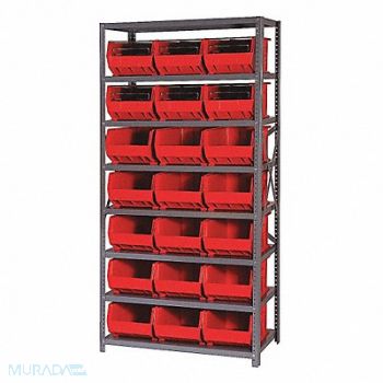 QUANTUM STORAGE SYSTEMS E1501 Bin Shlvng 18inx75inx36in Red, 8Z863