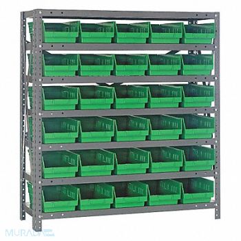 QUANTUM STORAGE SYSTEMS E1512 Bin Shlvng 12inx39inx36in Green, 8ZAX2