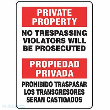 ACCUFORM Spanish-Bilingual Private Property Sign, 773D84