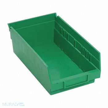 QUANTUM STORAGE SYSTEMS F0614 Shelf Bin Green Polypropylene 4 in, 8ZFW0